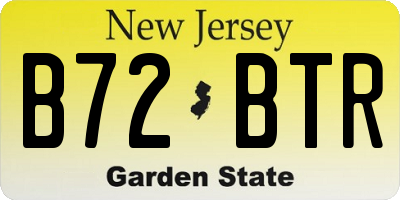 NJ license plate B72BTR