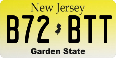 NJ license plate B72BTT