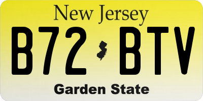NJ license plate B72BTV