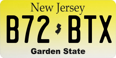 NJ license plate B72BTX