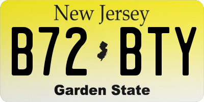NJ license plate B72BTY