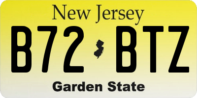 NJ license plate B72BTZ