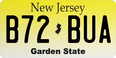 NJ license plate B72BUA