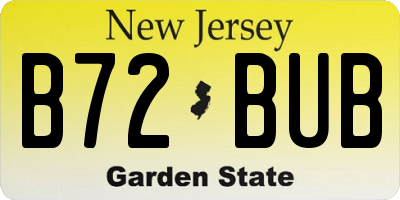 NJ license plate B72BUB