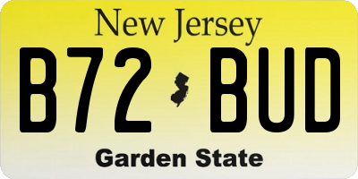 NJ license plate B72BUD