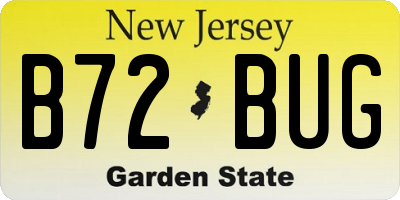NJ license plate B72BUG
