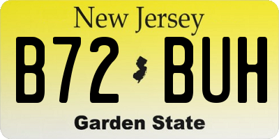 NJ license plate B72BUH