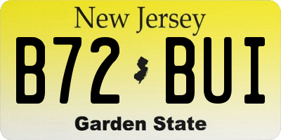 NJ license plate B72BUI