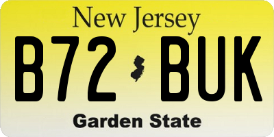 NJ license plate B72BUK