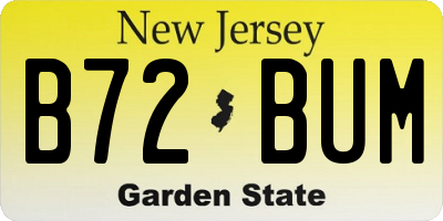 NJ license plate B72BUM