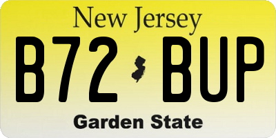 NJ license plate B72BUP
