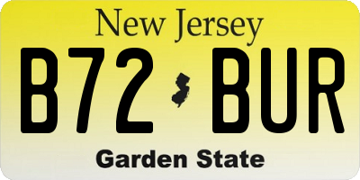 NJ license plate B72BUR
