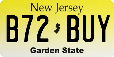 NJ license plate B72BUY