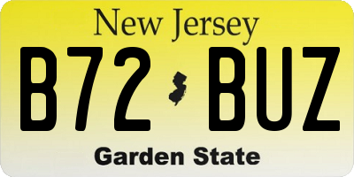 NJ license plate B72BUZ