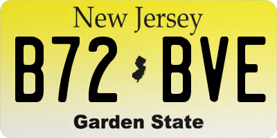 NJ license plate B72BVE