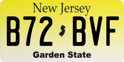 NJ license plate B72BVF