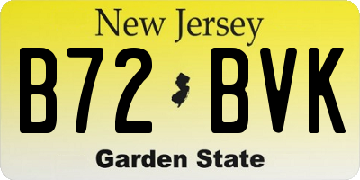 NJ license plate B72BVK