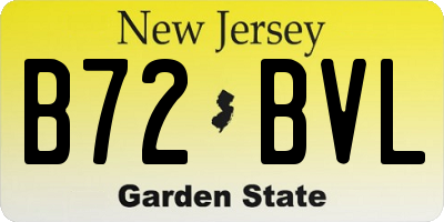 NJ license plate B72BVL