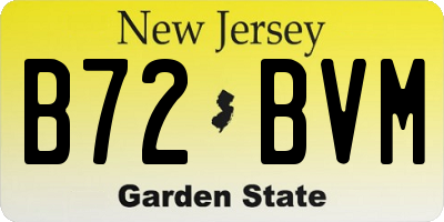 NJ license plate B72BVM