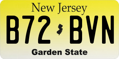 NJ license plate B72BVN