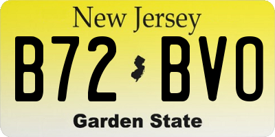 NJ license plate B72BVO