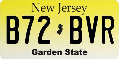 NJ license plate B72BVR