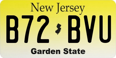 NJ license plate B72BVU