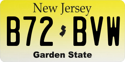 NJ license plate B72BVW