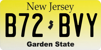 NJ license plate B72BVY