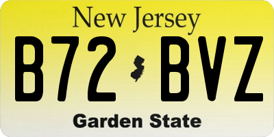 NJ license plate B72BVZ