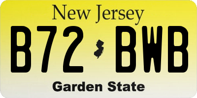 NJ license plate B72BWB