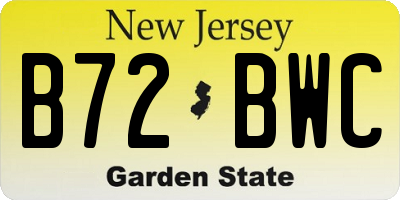NJ license plate B72BWC