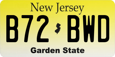NJ license plate B72BWD