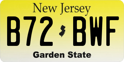 NJ license plate B72BWF