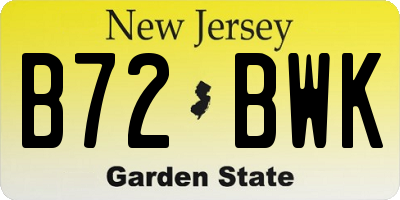 NJ license plate B72BWK