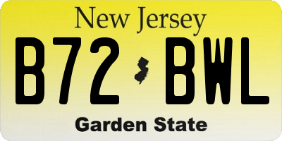 NJ license plate B72BWL