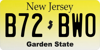 NJ license plate B72BWO