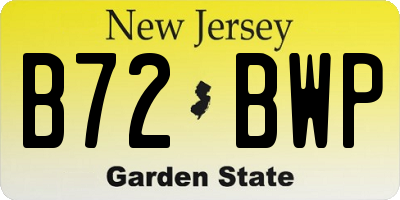 NJ license plate B72BWP