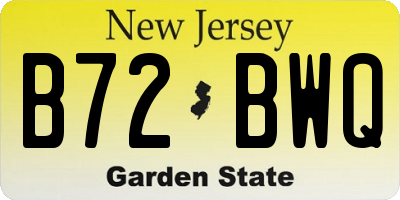 NJ license plate B72BWQ