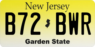 NJ license plate B72BWR