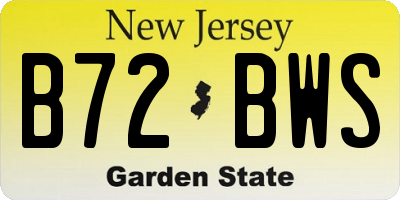 NJ license plate B72BWS