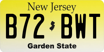 NJ license plate B72BWT