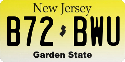 NJ license plate B72BWU
