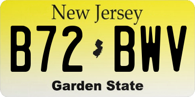 NJ license plate B72BWV
