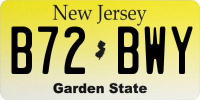 NJ license plate B72BWY