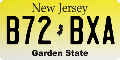 NJ license plate B72BXA