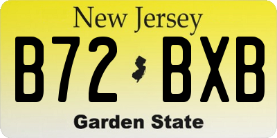 NJ license plate B72BXB