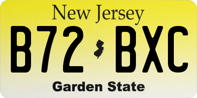 NJ license plate B72BXC