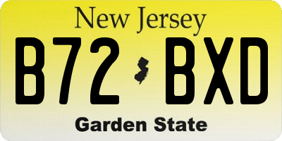 NJ license plate B72BXD
