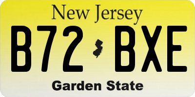 NJ license plate B72BXE